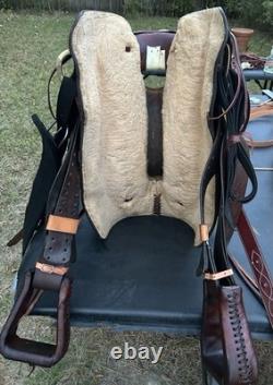 Bona Allen 16 Seat Western Roping Ranch Saddle Tool Leather Pleasure Trail USA