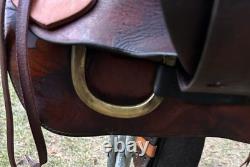 Bona Allen 16 Seat Western Roping Ranch Saddle Tool Leather Pleasure Trail USA