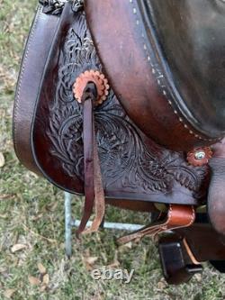 Bona Allen 16 Seat Western Roping Ranch Saddle Tool Leather Pleasure Trail USA