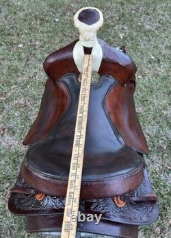 Bona Allen 16 Seat Western Roping Ranch Saddle Tool Leather Pleasure Trail USA