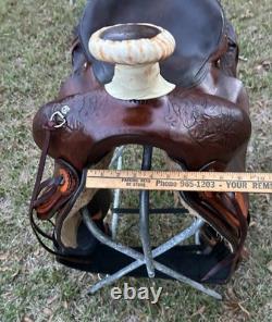 Bona Allen 16 Seat Western Roping Ranch Saddle Tool Leather Pleasure Trail USA