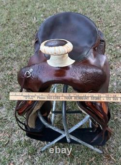 Bona Allen 16 Seat Western Roping Ranch Saddle Tool Leather Pleasure Trail USA