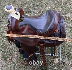 Bona Allen 16 Seat Western Roping Ranch Saddle Tool Leather Pleasure Trail USA