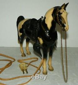 Breyer Black White Pinto Western Horse Night Light with Saddle and Reins WORKS