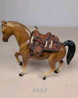 Breyer Western Show Saddle Hand Tooled Antiques Vintage Leather & Metal