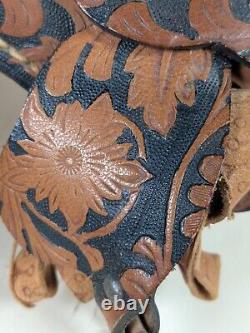 Breyer Western Show Saddle Hand Tooled Antiques Vintage Leather & Metal