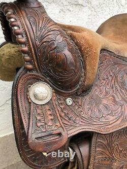 Broken Horn 15 Seat Sterling Silver Leather Western Pleasure Show Trophy Saddle