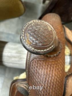 Broken Horn Western saddle 16 Basketweave