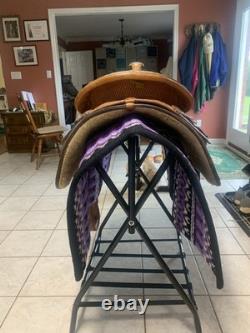 Brown 16 in Silver Mesa Western Show Saddle, Used
