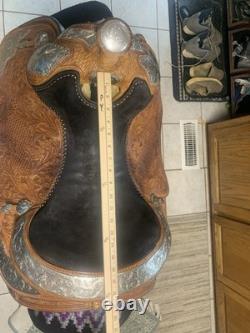 Brown 16 in Silver Mesa Western Show Saddle, Used