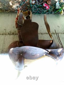 Brown Leather Floral Tooled Traditional Western Horse Saddle 1186C