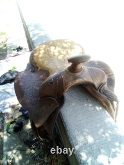 Brown Leather Floral Tooled Traditional Western Horse Saddle 1186C