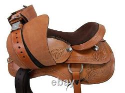 Brown Leather Hand Made Western Saddle Barrel Racing 15 16 17 18 Pleasure Tack