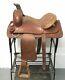 Brown Leather Horse Trail Saddle 14.5 Inch Seat, 6.5 In. Gullet Monogrammed