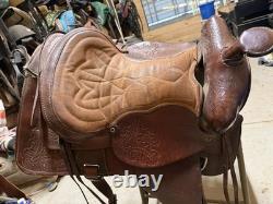Brown Leather Traditional Pleasure Trail Saddle 16 in