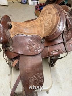 Brown Leather Traditional Pleasure Trail Saddle 16 in