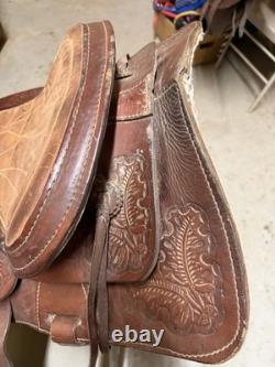 Brown Leather Traditional Pleasure Trail Saddle 16 in