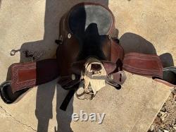 Brown Leather Western Pleasure Trail Saddle Traditional Design