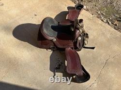 Brown Leather Western Pleasure Trail Saddle Traditional Design