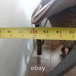 Brown Tooled Leather Western Pleasure Trail Saddle, 16 Inch Traditional Seat