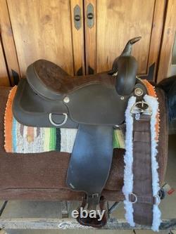 Brown Wintec Western Saddle. 16 Inch Seat. Triple E Cinch, Upgraded Stirrups