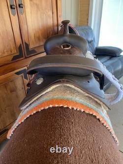 Brown Wintec Western Saddle. 16 Inch Seat. Triple E Cinch, Upgraded Stirrups