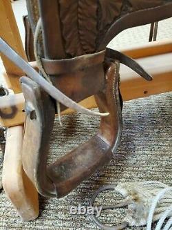 Buck & Knapp Antique Western Saddle with 14 Seat includes Matching Headstall