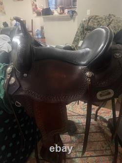 C-M-17 17 In Western Horse Saddle American Leather Flex Tree Trail Hilason
