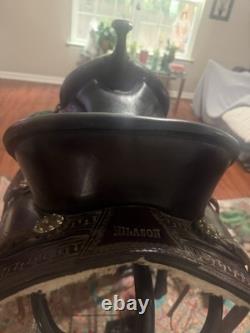 C-M-17 17 In Western Horse Saddle American Leather Flex Tree Trail Hilason