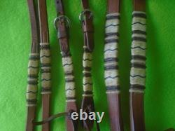 CHAMPION TURF Unused RAWHIDE Braid Tack SETHEADSTALLBREAST COLLARSplit REINS