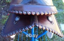 CIRCLE Y Western Show Saddle 15 SILVER CONCHOS Padded Seat BEAUTIFUL