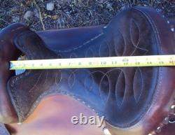 CIRCLE Y Western Show Saddle 15 SILVER CONCHOS Padded Seat BEAUTIFUL