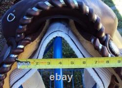 CIRCLE Y Western Show Saddle 15 SILVER CONCHOS Padded Seat BEAUTIFUL