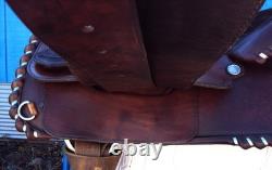 CIRCLE Y Western Show Saddle 15 SILVER CONCHOS Padded Seat BEAUTIFUL