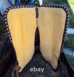CIRCLE Y Western Show Saddle 15 SILVER CONCHOS Padded Seat BEAUTIFUL