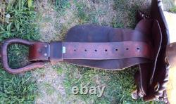 CIRCLE Y Western Show Saddle 15 SILVER CONCHOS Padded Seat BEAUTIFUL