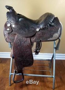 CIRCLE Y show saddle with sterling silver 15 western