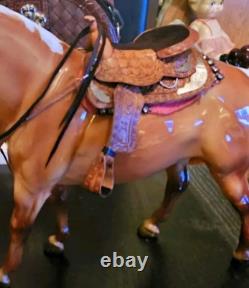 CM LSQ traditional Western Saddle Set Inc Palomino Breyer Quarter Horse Gelding