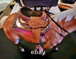 CM LSQ traditional Western Saddle Set Inc Palomino Breyer Quarter Horse Gelding