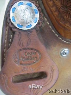 Cactus Ostrich 15 Seat Barrel Saddle Used Great Condition