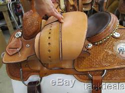 Cactus Roping Saddle 15 1/2 NEW Never Used Roughout Custom