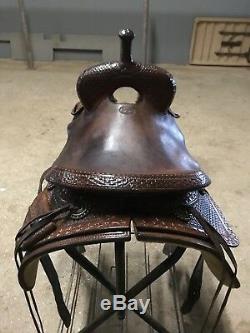 Calvin Allen Cutting Saddle WithTerry Riddle Tree FQHB 18 inch Seat Used