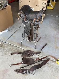 Child's Horse Saddle 12 601 Leather Western Riding Tooled Leather Extras! Lot 8