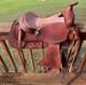 Children's 13 In Brown Tooled Leather Western Saddle For Horse Riding