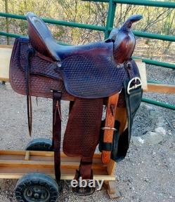 Circle A Hand Crafted 16 seat 7 Gullet Western Saddle