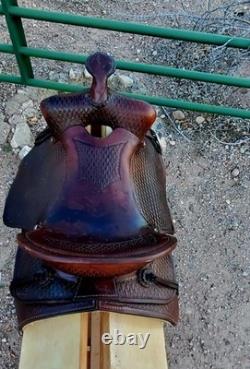 Circle A Hand Crafted 16 seat 7 Gullet Western Saddle