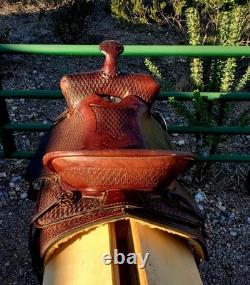 Circle A Hand Crafted 16 seat 7 Gullet Western Saddle