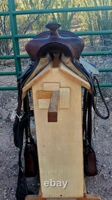 Circle A Hand Crafted 16 seat 7 Gullet Western Saddle