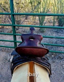 Circle A Hand Crafted 16 seat 7 Gullet Western Saddle