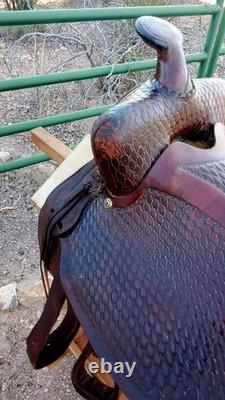 Circle A Hand Crafted 16 seat 7 Gullet Western Saddle